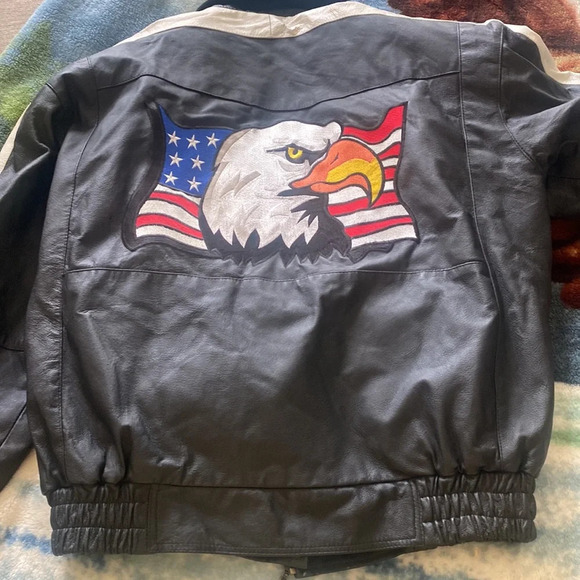 Vintage leather veteran of foreign wars bomber jacket XL - Picture 13 of 16